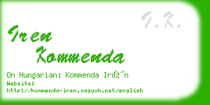 iren kommenda business card